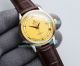 Replica Omega De Ville Watch White Dial Yellow Gold Bezel Black Leather Strap 40mm (2)_th.jpg